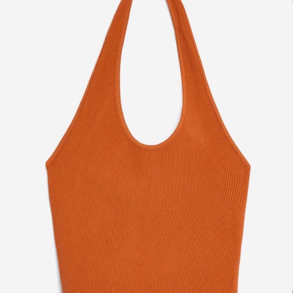 TopShop Ribbed Halter Tank Top - Picture 2 of 4
